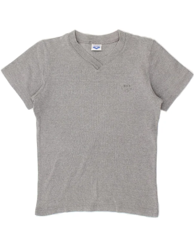 ARENA Womens Crop T-Shirt Top UK 10 Small Grey Cotton-- Chenille Blend Fleece Blend Nylon Blend ARENA Womens Crop T-Shirt Top UK 10 Small Grey Cotton-- Chenille Blend Fleece Blend Nylon Blend
