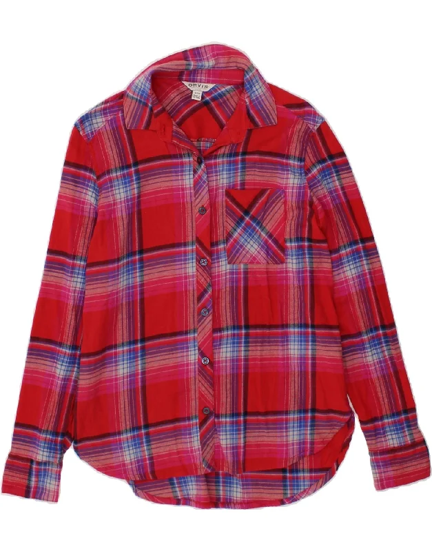 ORVIS Womens Flannel Shirt UK 10 Small Pink Check Cotton-- Striped Floral Plaid