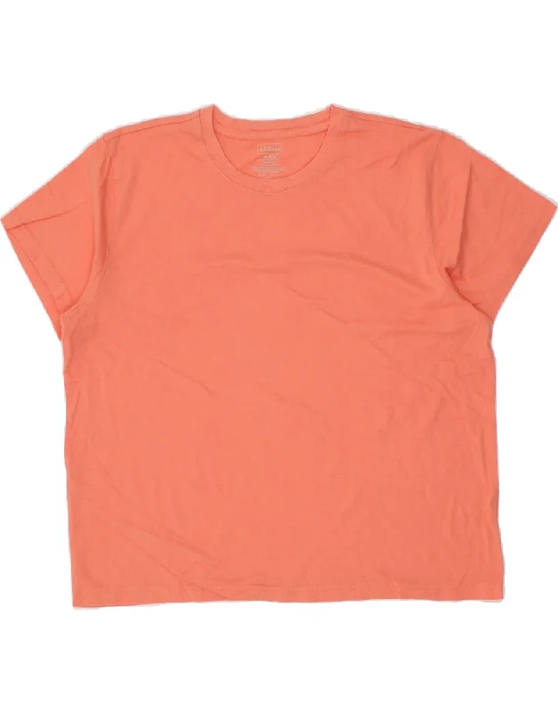 L.L.BEAN Womens T-Shirt Top UK 14 Medium Pink Cotton-- Rayon Fabric Velvet Fabric Corduroy Fabric
