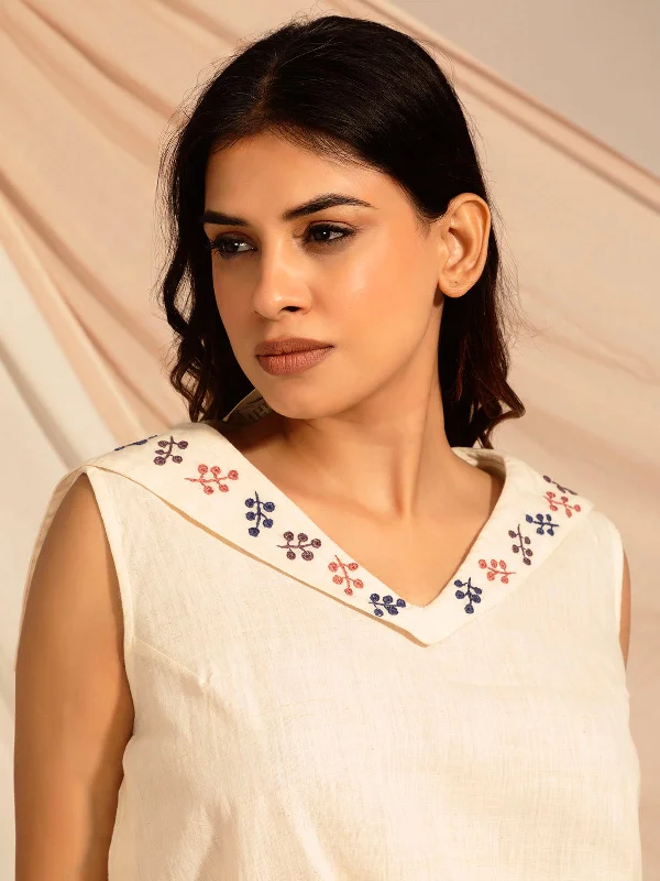 Hand embroidered Sailor Collar blouse White Peter Pan Collar Blouse