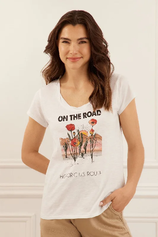 T-shirt encolure torsadée en coton - Femme-- Elegant Classic Vintage