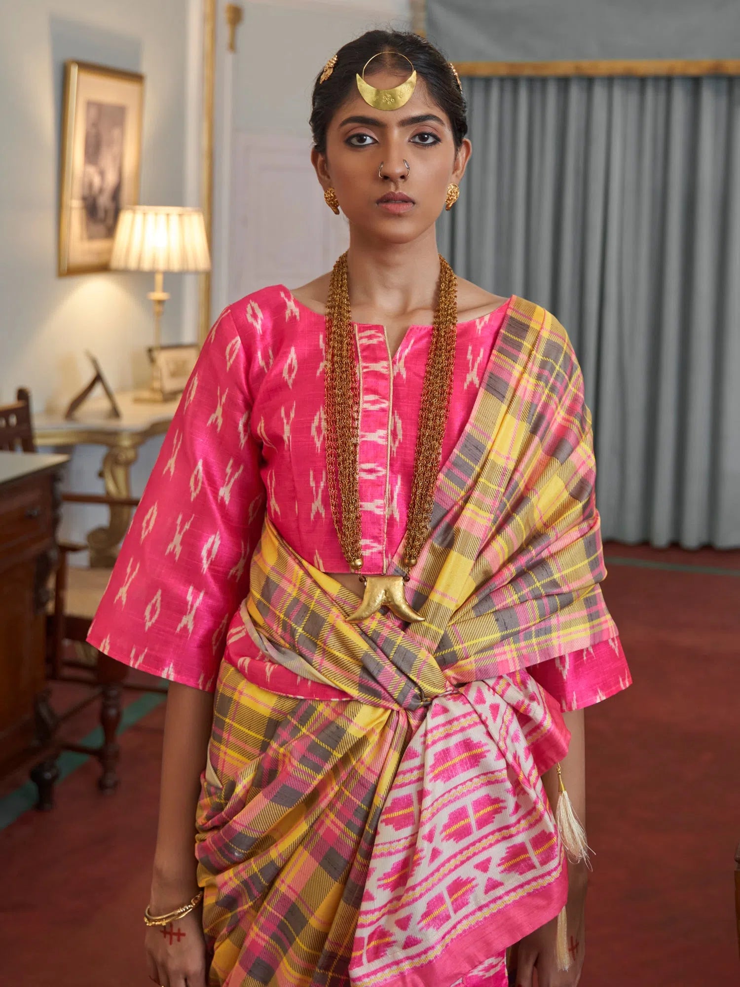 Saree Mall Women's Dola Yellow Printed Designer Saree With Blouse Piece-KTPUTLI102 Modern Work Blouse Saree Mall Women's Dola Yellow Printed Designer Saree With Blouse Piece-KTPUTLI102 Modern Work Blouse