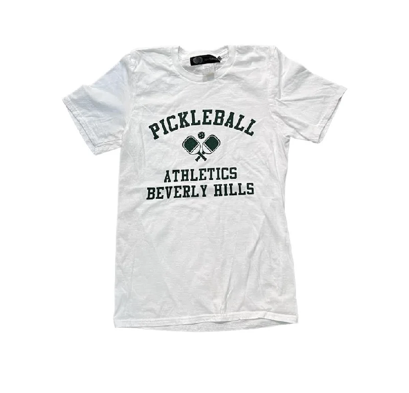 WOMENS BH PICKLEBALL WHITE T-SHIRT-- Hooded Caped Shawl Collar