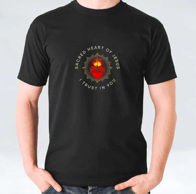 Jesus I trust in you Unisex T-shirt - Black/Maroon-- Zippered Front Buttoned Front Snap Front
