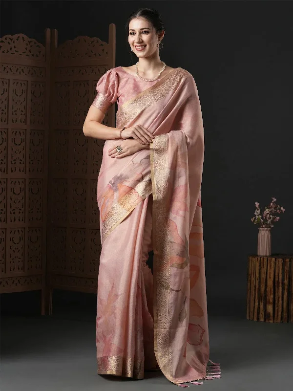 Saree Mall Women's Kanjeevaram Pink Printed Designer Saree With Blouse Piece-BAHULA102 Lightweight Chiffon Blouse Saree Mall Women's Kanjeevaram Pink Printed Designer Saree With Blouse Piece-BAHULA102 Lightweight Chiffon Blouse