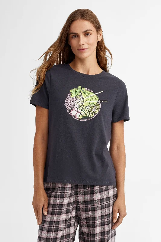 T-shirt pyjama imprimé - Femme-- Ribbed T-Shirt High Neck Heavyweight