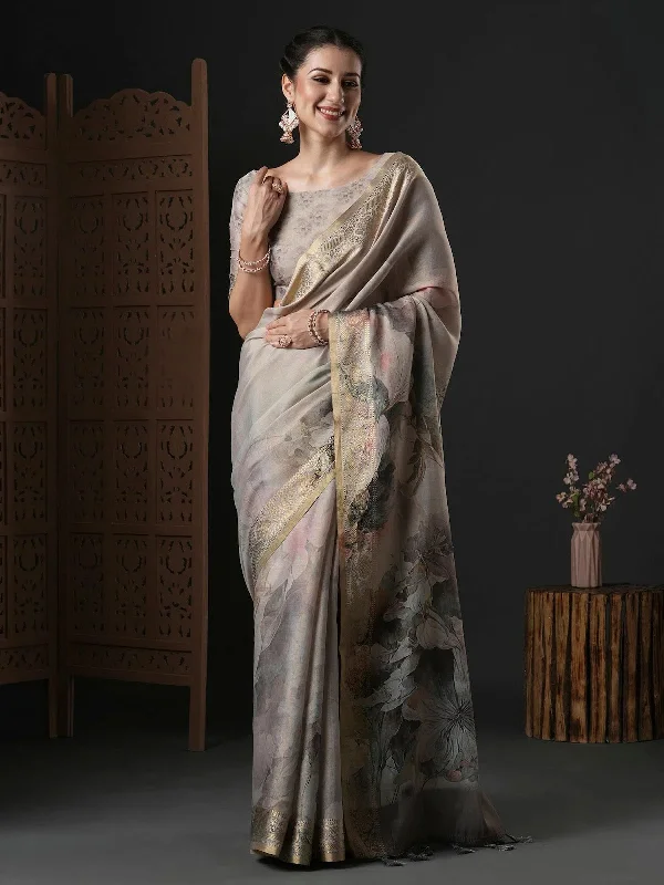 Saree Mall Women's Kanjeevaram  Metallic Printed Designer Saree With Blouse Piece-BAHULA101 Silky Draped Blouse