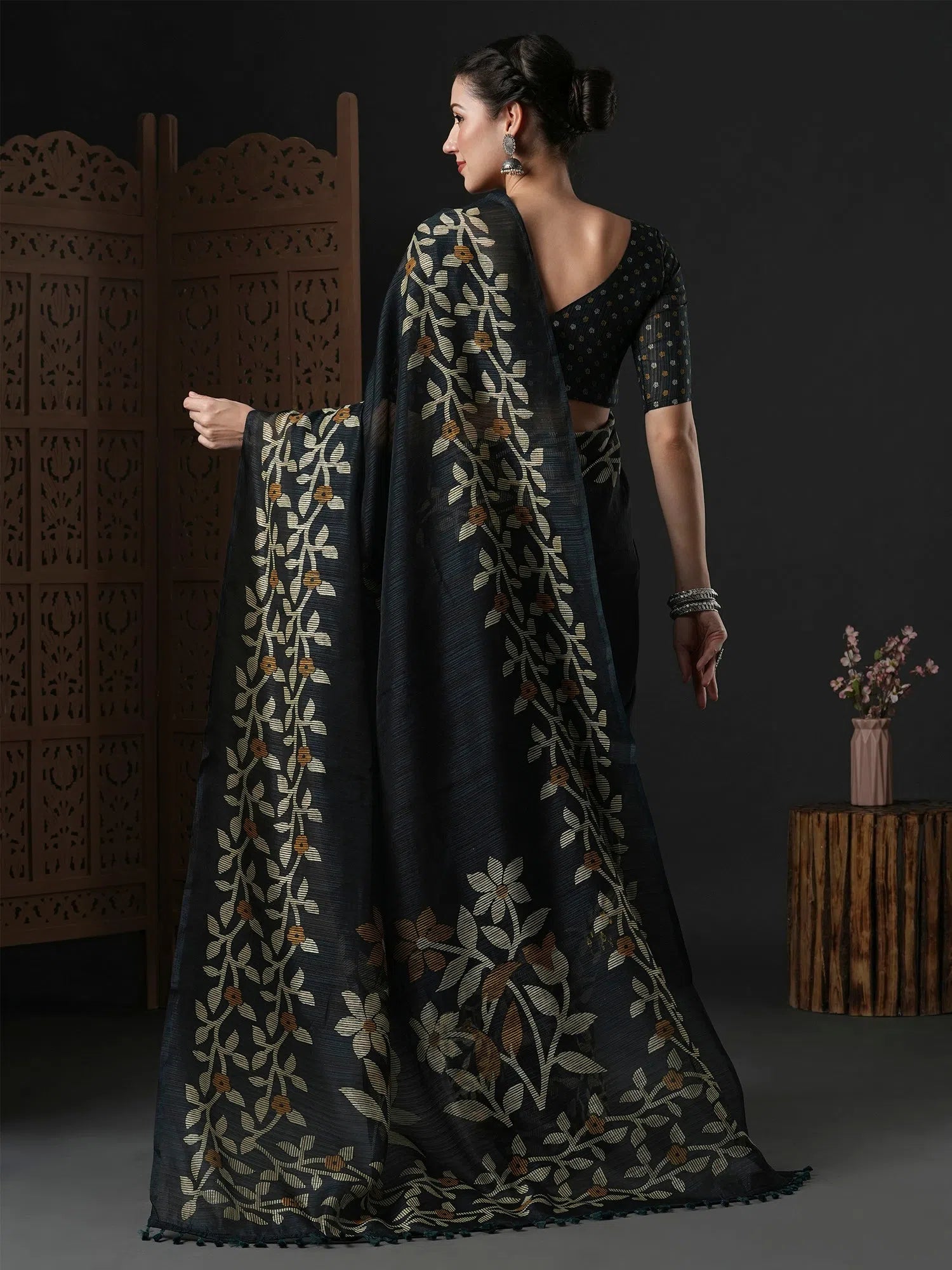 Saree Mall Women's Cotton Slub Dark Green Printed Designer Saree With Blouse Piece-GRNS21C Semi-Sheer Blouse Saree Mall Women's Cotton Slub Dark Green Printed Designer Saree With Blouse Piece-GRNS21C Semi-Sheer Blouse