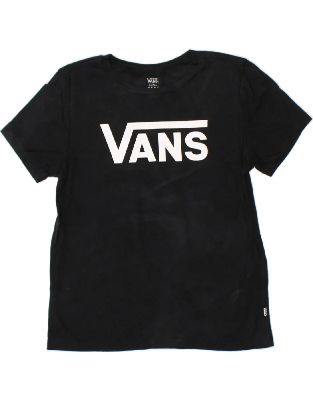 VANS Womens Graphic T-Shirt Top UK 10 Small Black Cotton-- Cozy Warm Stylish