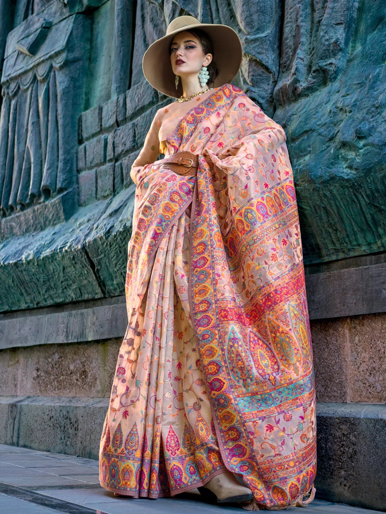 Saree Mall Women's Organza Cream Woven Design Designer Saree With Blouse Piece-KSHNER353001 Floral Chiffon Blouse Saree Mall Women's Organza Cream Woven Design Designer Saree With Blouse Piece-KSHNER353001 Floral Chiffon Blouse