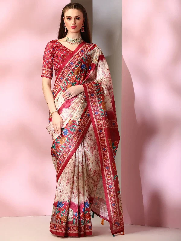 Saree Mall Women's Blend Red Printed Designer Saree With Blouse Piece-DARIA2004 Smart Business Blouse Saree Mall Women's Blend Red Printed Designer Saree With Blouse Piece-DARIA2004 Smart Business Blouse