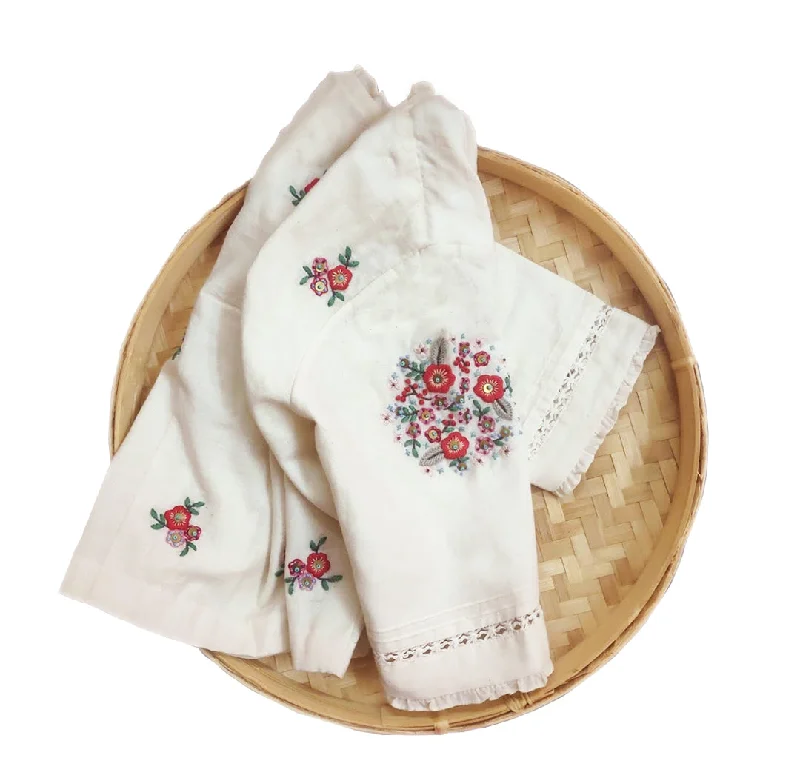 Hand Embroidered Muslin Blouse Natural Ivory Sleeveless Chiffon Blouse