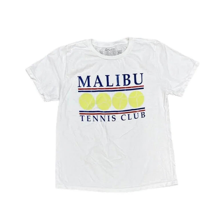 WOMENS MALIBU TENNIS WHITE T-SHIRT-- Cozy Warm Stylish