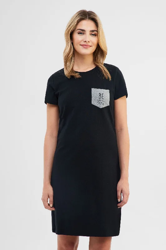 Robe t-shirt en coton - Femme-- Lace Blend Ribbed Blend Corduroy Blend