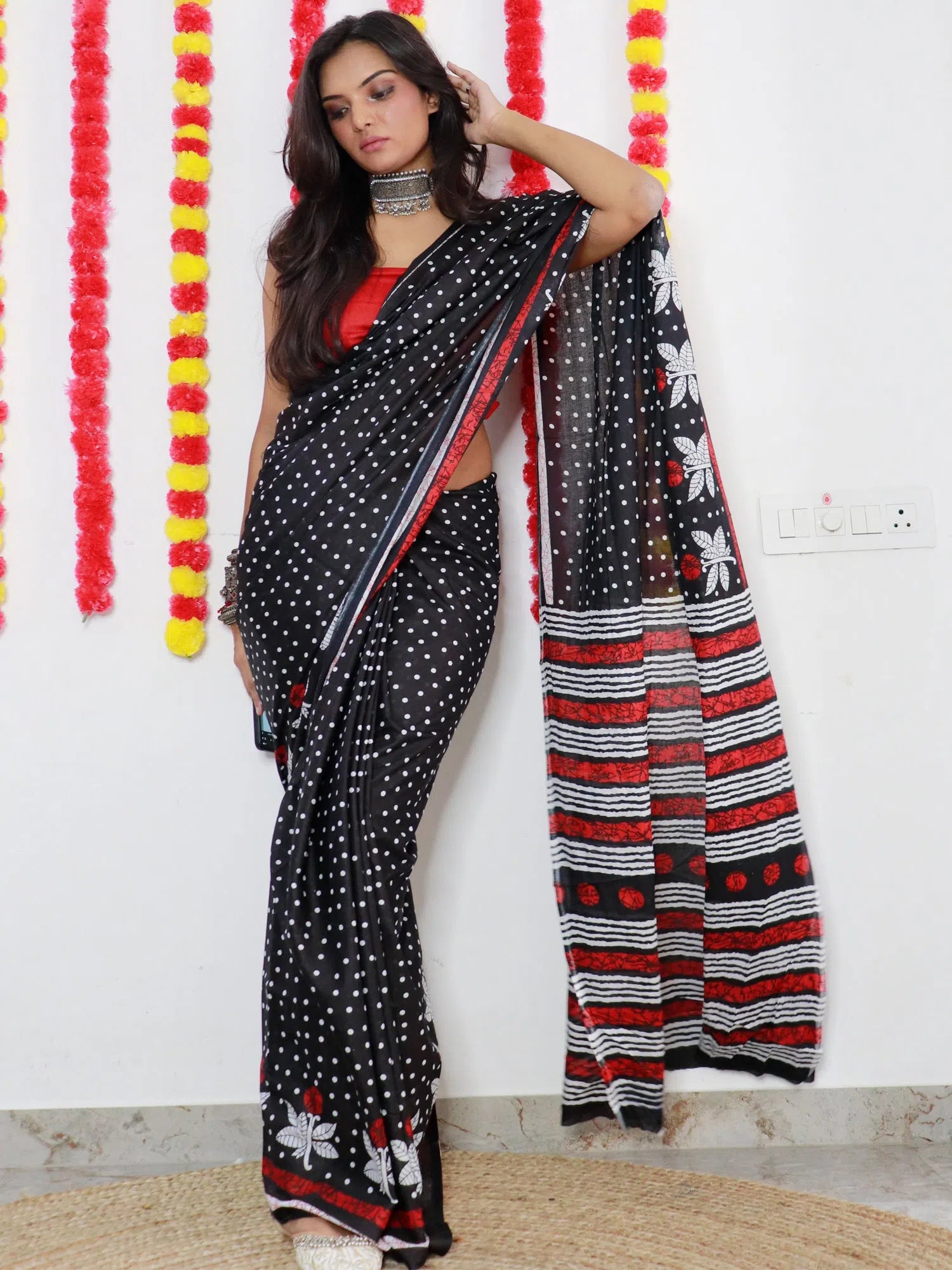 Saree Mall Women's Cotton Black Printed Designer Saree With Blouse Piece-MINAXI1210 Elegant Semi-Sheer Blouse Saree Mall Women's Cotton Black Printed Designer Saree With Blouse Piece-MINAXI1210 Elegant Semi-Sheer Blouse
