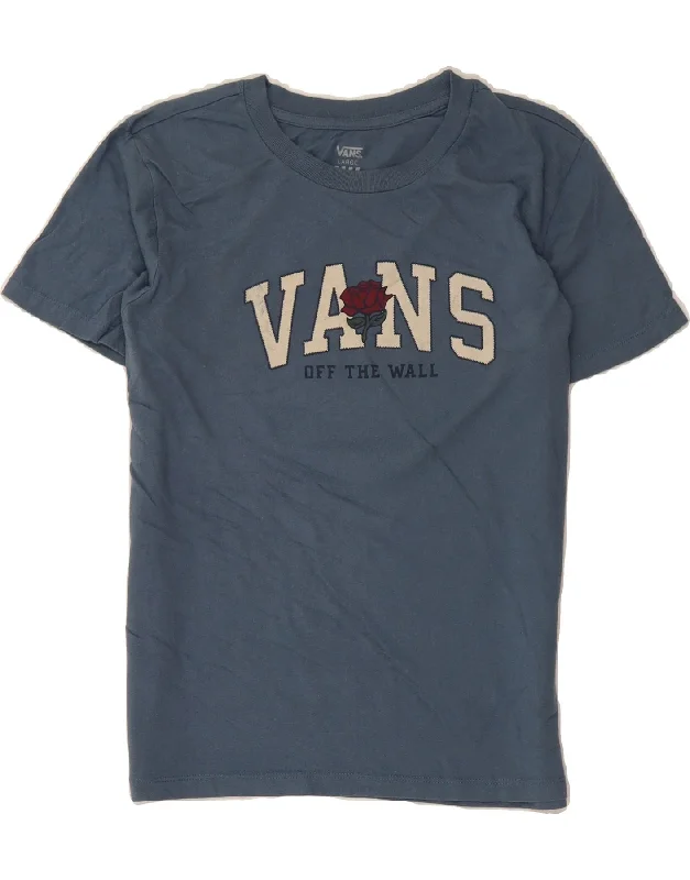 VANS Womens Graphic T-Shirt Top UK 16 Large Navy Blue Cotton-- Plaid T-Shirt Polka Dot Checkered