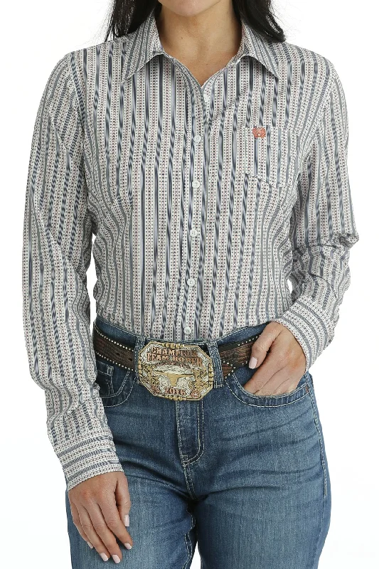 Women's Cinch ArenaFlex Button-Down Western Shirt - White/Light Blue MSW9163021-- Lace Blend Ribbed Blend Corduroy Blend Women's Cinch ArenaFlex Button-Down Western Shirt - White/Light Blue MSW9163021-- Lace Blend Ribbed Blend Corduroy Blend