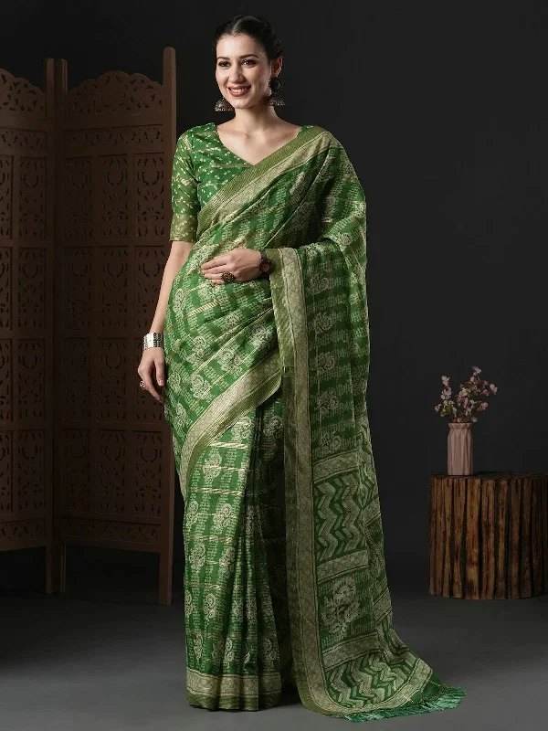 Saree Mall Women's Kota Doria Cotton Green Printed Designer Saree With Blouse Piece-BALUSHA104 Feminine Tie Blouse Saree Mall Women's Kota Doria Cotton Green Printed Designer Saree With Blouse Piece-BALUSHA104 Feminine Tie Blouse