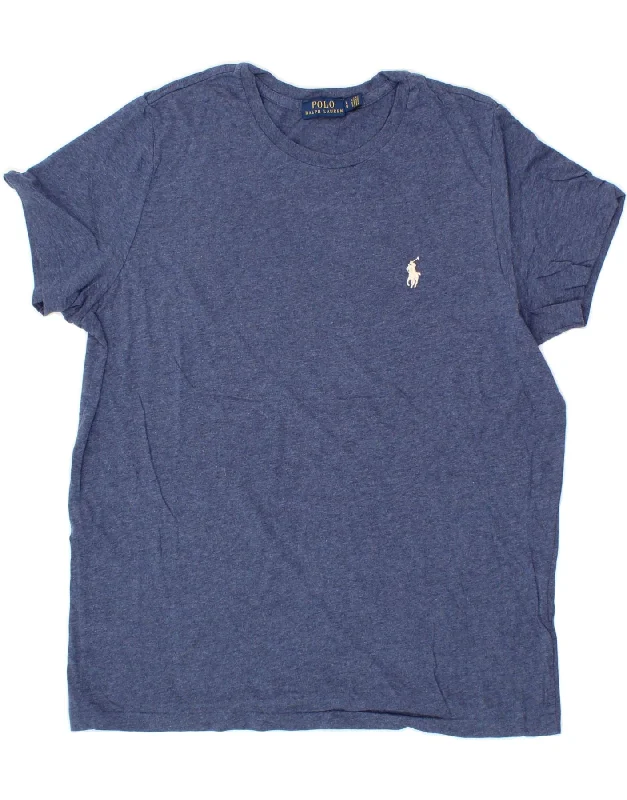 POLO RALPH LAUREN Womens T-Shirt Top UK 16 Large Blue Cotton-- Modern Contemporary Chic