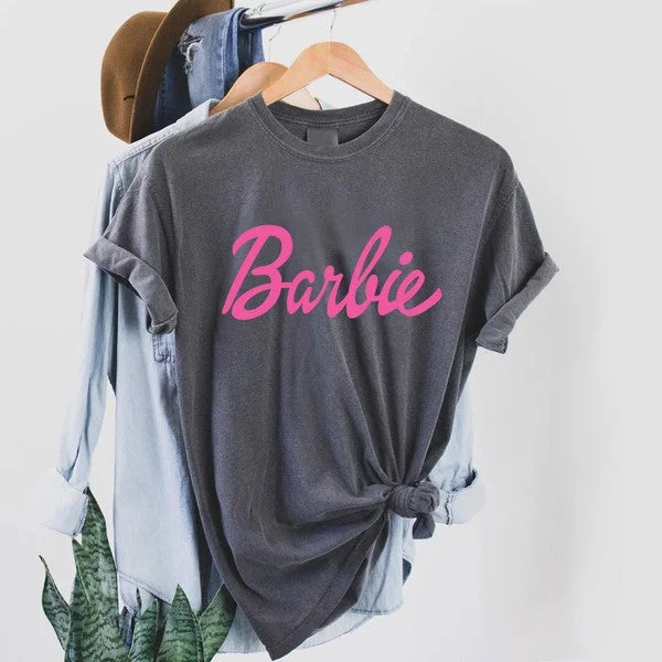 Barbie Logo Graphic T-Shirt-- Lace Blend Ribbed Blend Corduroy Blend