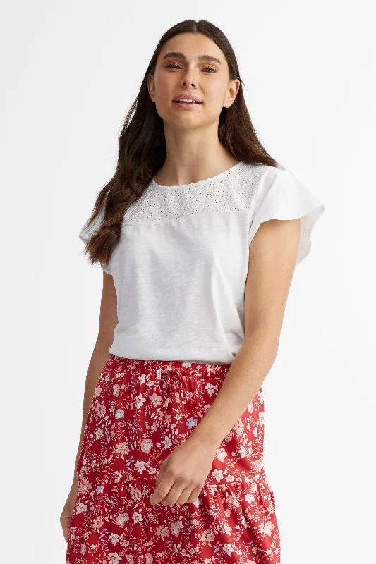T-shirt manches courtes flottantes en coton - Femme-- Chenille Blend Fleece Blend Nylon Blend