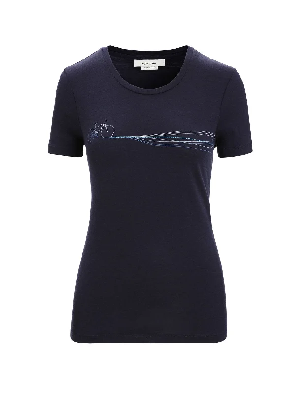 Merino Tech Lite II Short Sleeve T-Shirt Cadence Paths (Women's)-- Denim Fabric Leather Fabric Suede Fabric