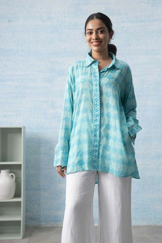Aphim Easy Shirt (Magical Mint)-- Welt Pockets Slit Pockets Flap Pockets