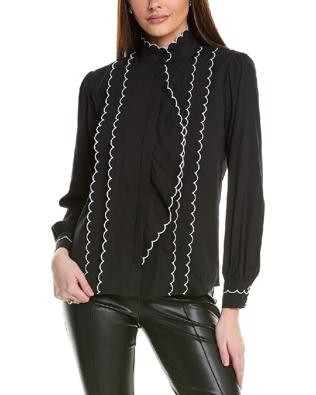 Elie Tahari The Rae Blouse Classic Striped Blouse