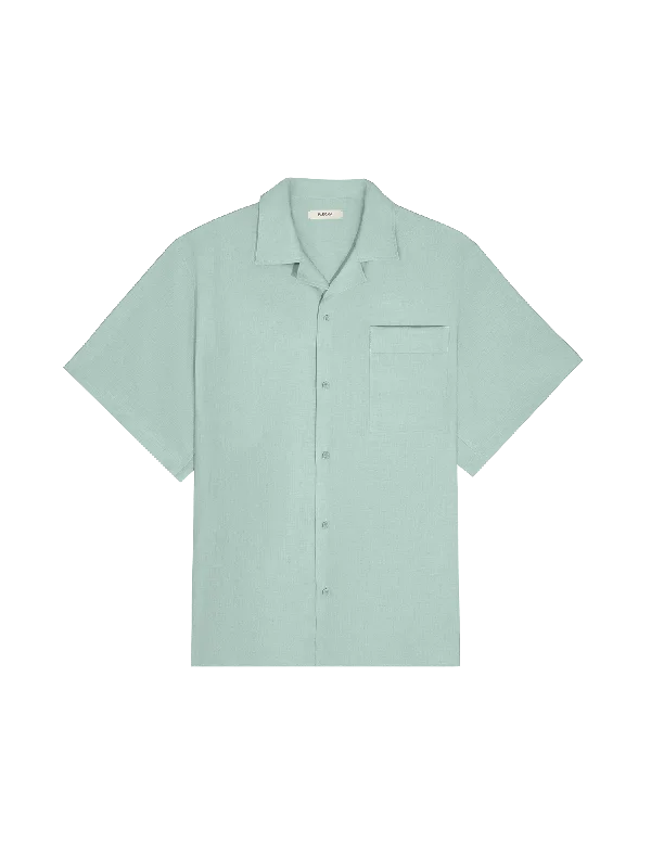 Womens DNA Aloe Linen Camp Collar Shirt—eucalyptus blue-- Lace Blend Ribbed Blend Corduroy Blend Womens DNA Aloe Linen Camp Collar Shirt—eucalyptus blue-- Lace Blend Ribbed Blend Corduroy Blend