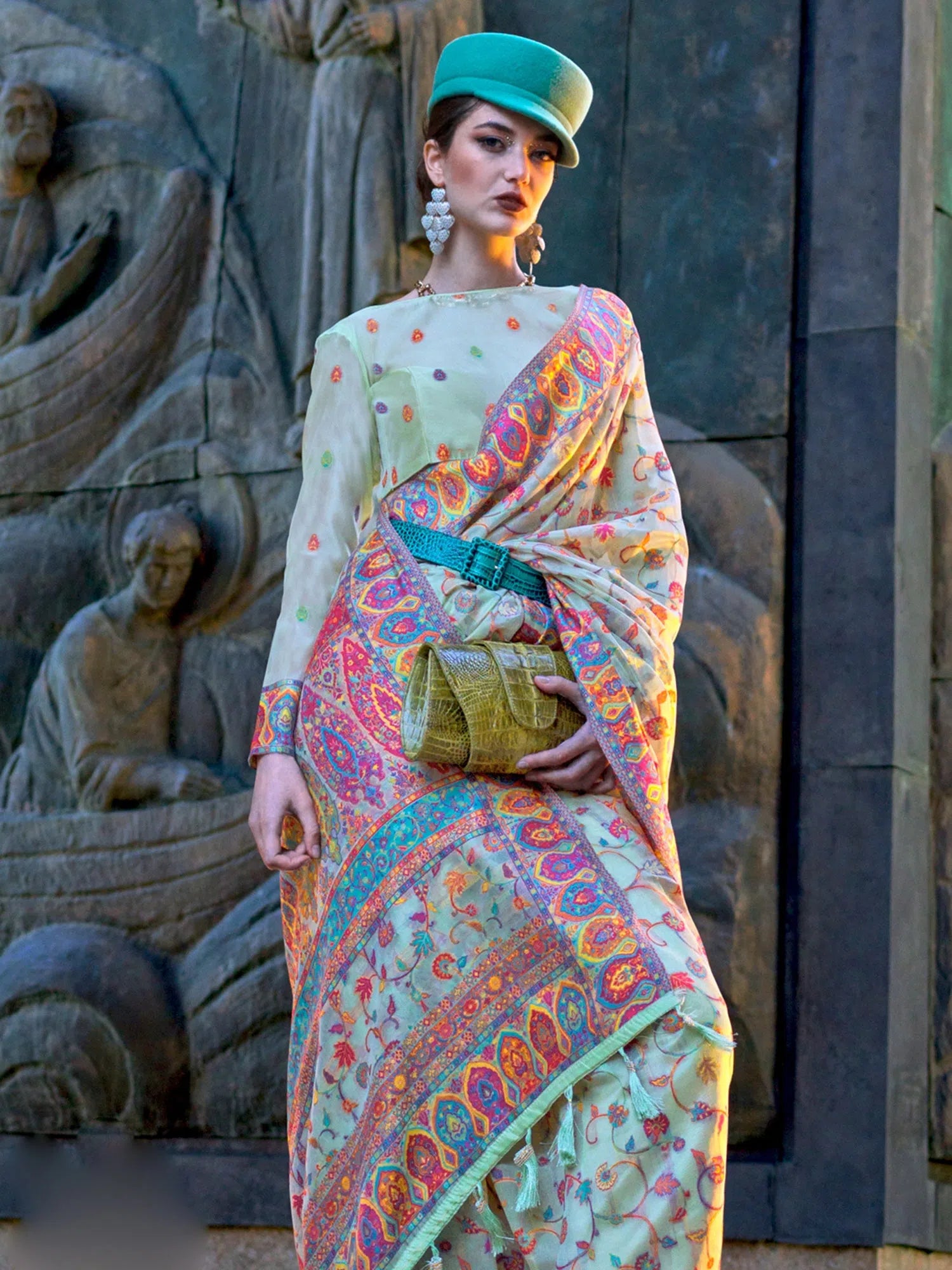 Saree Mall Women's Organza Sea Green Woven Design Designer Saree With Blouse Piece-KSHNER353008 Stylish Wrap Blouse Saree Mall Women's Organza Sea Green Woven Design Designer Saree With Blouse Piece-KSHNER353008 Stylish Wrap Blouse