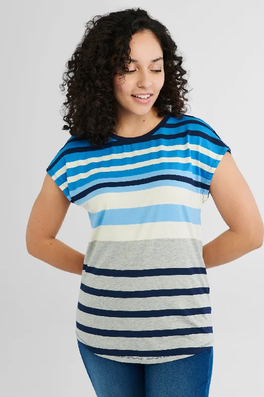 T-shirt rayé - Femme-- Oversized T-Shirt Spandex breathable