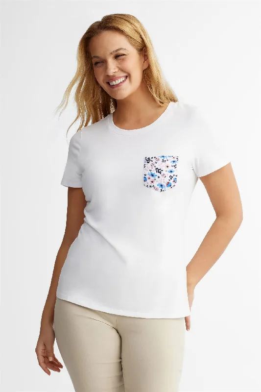 Duos futés, T-shirt col rond à poche, 2/30$ - Femme-- Rayon Velvet Corduroy