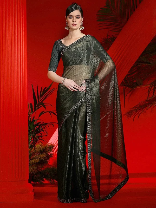 Saree Mall Women's Organza Olive Embellished Designer Saree With Blouse Piece-DIANA4402 Slim Fit Blouse Saree Mall Women's Organza Olive Embellished Designer Saree With Blouse Piece-DIANA4402 Slim Fit Blouse