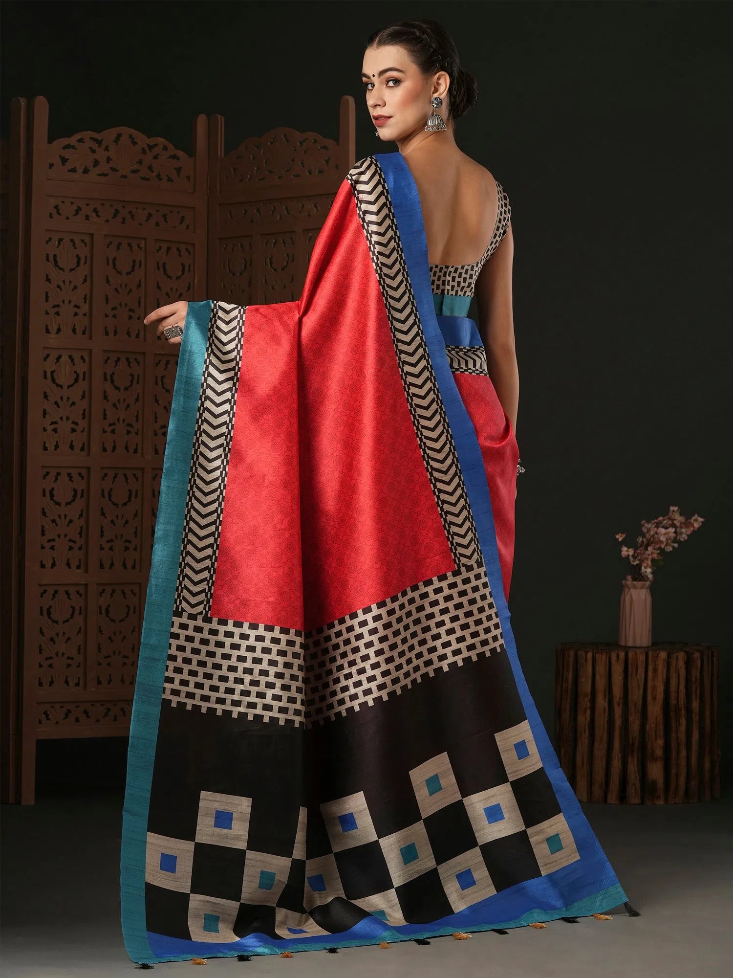 Saree Mall Women's Dola  Beige Printed Designer Saree With Blouse Piece-JANY4001 Office-Ready Blouse