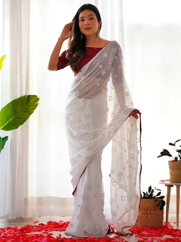 Saree Mall Women's Georgette Maroon Embellished Designer Saree With Blouse Piece-19KAVI1904 Everyday Stylish Blouse Saree Mall Women's Georgette Maroon Embellished Designer Saree With Blouse Piece-19KAVI1904 Everyday Stylish Blouse