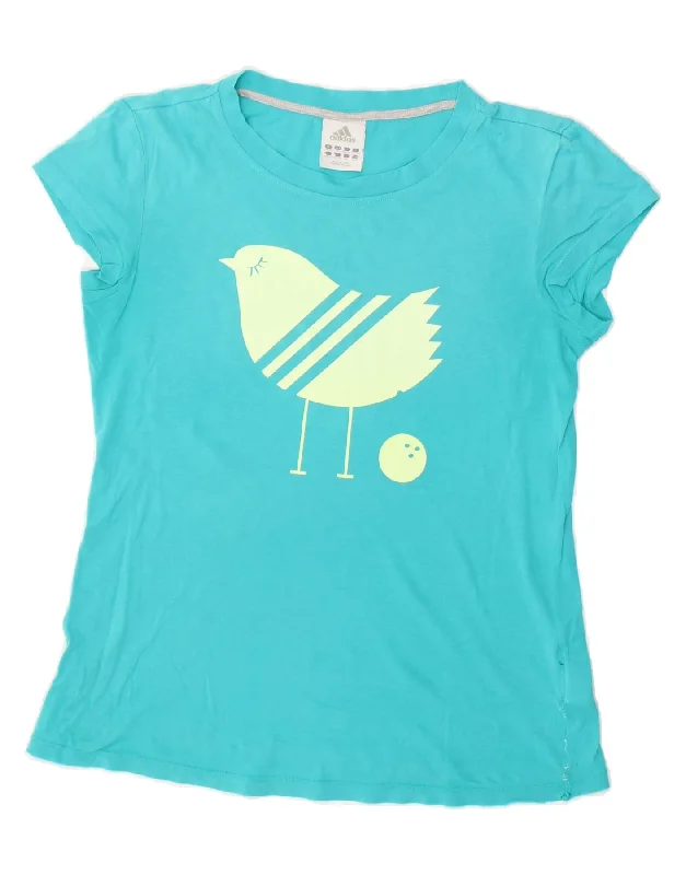 ADIDAS Womens Graphic T-Shirt Top UK 8/10 Small Blue Cotton-- Mesh Blend Leather Blend Suede Blend ADIDAS Womens Graphic T-Shirt Top UK 8/10 Small Blue Cotton-- Mesh Blend Leather Blend Suede Blend