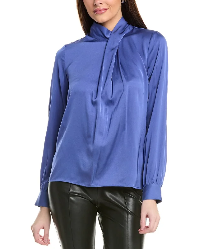 Elie Tahari The Jaden Silk-Blend Blouse Casual Relaxed Fit Blouse