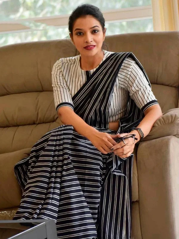 Saree Mall Women's Cotton Black Printed Designer Saree With Blouse Piece-MINAXI1605 Soft Knit Blouse Saree Mall Women's Cotton Black Printed Designer Saree With Blouse Piece-MINAXI1605 Soft Knit Blouse