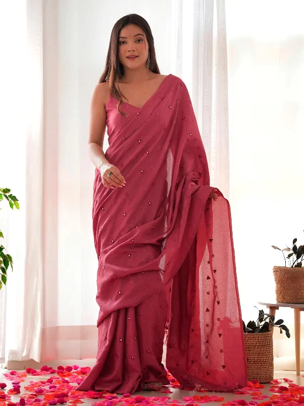 Saree Mall Women's Manipuri Pink Embellished Designer Saree With Blouse Piece-16KAVI1601 Loose Oversized Blouse Saree Mall Women's Manipuri Pink Embellished Designer Saree With Blouse Piece-16KAVI1601 Loose Oversized Blouse