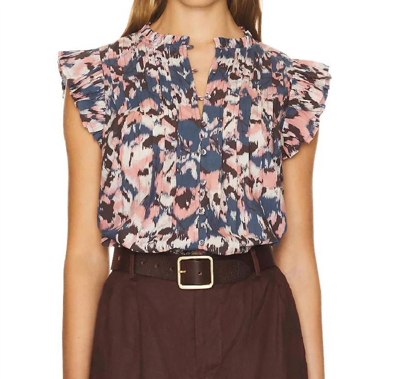 Maritza Blouse In Le Jules Print Romantic Lace Blouse