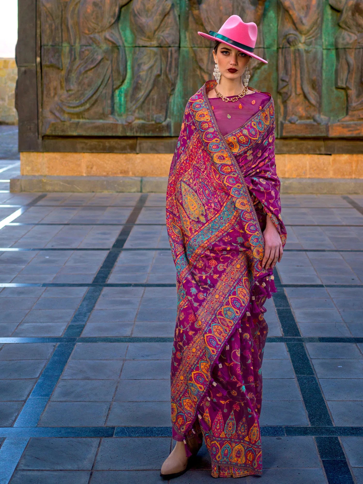 Saree Mall Women's Organza Magenta Woven Design Designer Saree With Blouse Piece-KSHNER353002 Subtle Shimmer Blouse Saree Mall Women's Organza Magenta Woven Design Designer Saree With Blouse Piece-KSHNER353002 Subtle Shimmer Blouse