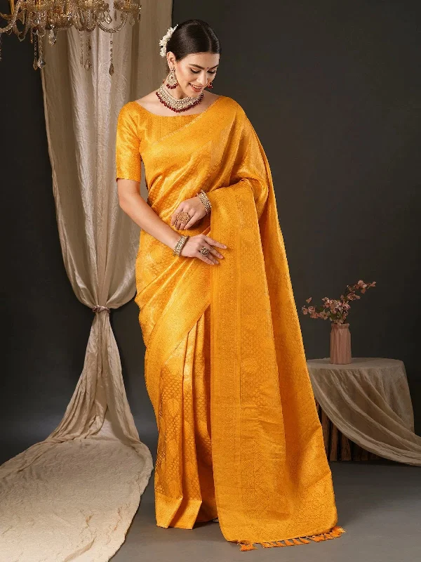 Saree Mall Women's Blend Yellow Woven Design Designer Saree With Blouse Piece-YARYA604 Sweetheart Neck Blouse Saree Mall Women's Blend Yellow Woven Design Designer Saree With Blouse Piece-YARYA604 Sweetheart Neck Blouse