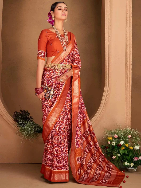 Saree Mall Women's Blend Orange Woven Design Designer Saree With Blouse Piece-ADWTYA1012 Boho Chic Blouse Saree Mall Women's Blend Orange Woven Design Designer Saree With Blouse Piece-ADWTYA1012 Boho Chic Blouse