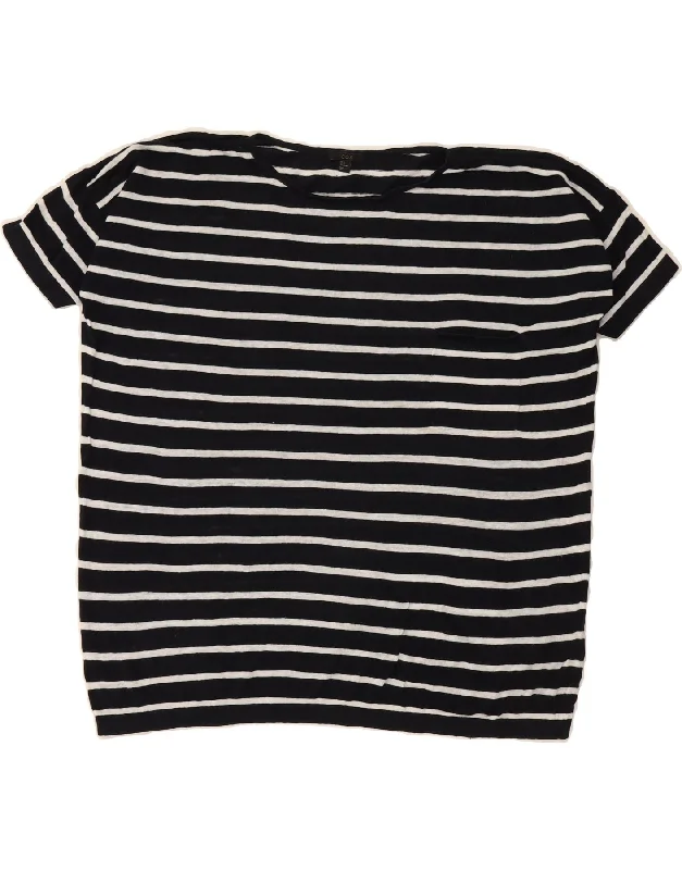 COS Womens T-Shirt Top UK 10 Small Black Striped Nylon-- Spandex Blend Rayon Blend Denim Blend