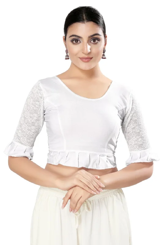 Silver Polyester Solid Short Sleeves Blouse Sleeveless Summer Blouse