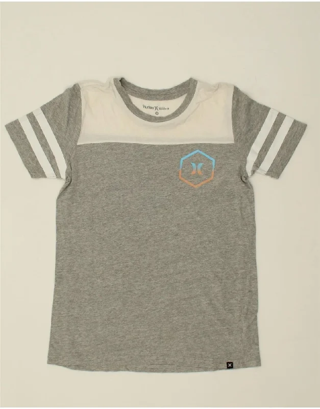 HURLEY Womens Graphic T-Shirt Top UK 6 XS Grey Colourblock Cotton-- Collared Crew Neck Turtle Neck HURLEY Womens Graphic T-Shirt Top UK 6 XS Grey Colourblock Cotton-- Collared Crew Neck Turtle Neck