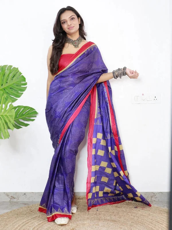 Saree Mall Women's Cotton Purple Printed Designer Saree With Blouse Piece-MINAXI7003 Gathered Detail Blouse Saree Mall Women's Cotton Purple Printed Designer Saree With Blouse Piece-MINAXI7003 Gathered Detail Blouse