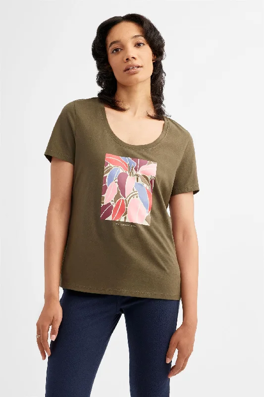 Duos futés, T-shirt imprimé en coton, 2/30$ - Femme-- Ribbed T-Shirt High Neck Heavyweight