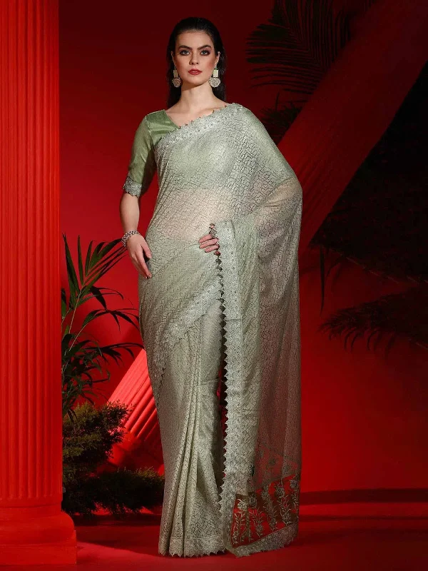 Saree Mall Women's Net Olive Embellished Designer Saree With Blouse Piece-DIANA6102 Wrap Front Blouse Saree Mall Women's Net Olive Embellished Designer Saree With Blouse Piece-DIANA6102 Wrap Front Blouse