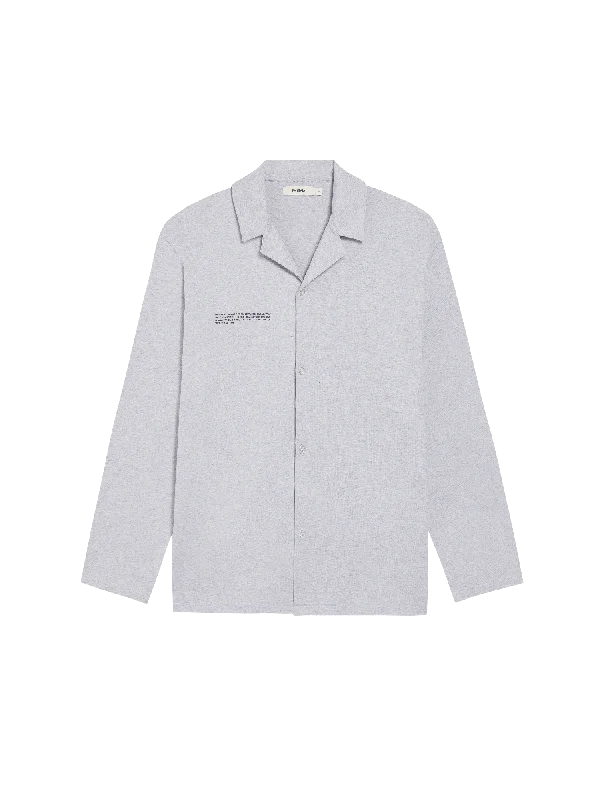 Womens Organic Cotton Pajama Shirt with C-FIBER™—grey marl-- Cotton Fabric Linen Fabric Terry Fabric Womens Organic Cotton Pajama Shirt with C-FIBER™—grey marl-- Cotton Fabric Linen Fabric Terry Fabric